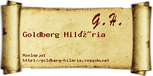 Goldberg Hilária névjegykártya